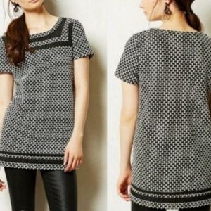 Anthropologie Postmark Tunic Top Black & White S
